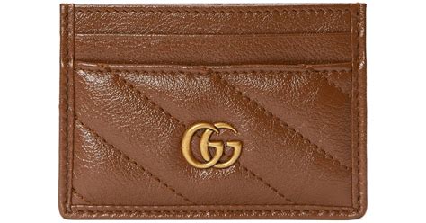 brown gucci card holder|gucci gg marmont card holder.